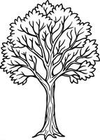 One line art of Tree drawing Abstract minimal continuous line art wall decor vector