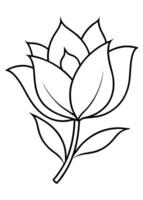 One line art of the Flower drawing Abstract minimal continuous line art wall decor vector
