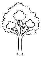 One line art of Tree drawing Abstract minimal continuous line art wall decor vector