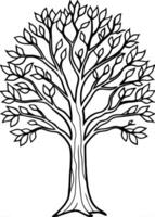 One line art of Tree drawing Abstract minimal continuous line art wall decor vector