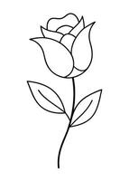 One line art of the Flower drawing Abstract minimal continuous line art wall decor vector