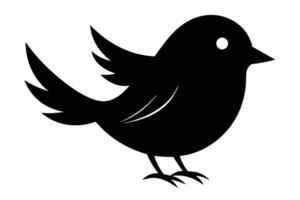 Black bird silhouette on white background vector