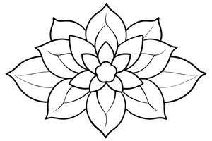 One line art of the Flower drawing Abstract minimal continuous line art wall decor vector