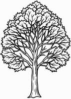 One line art of Tree drawing Abstract minimal continuous line art wall decor vector