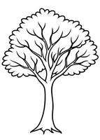 One line art of Tree drawing Abstract minimal continuous line art wall decor vector