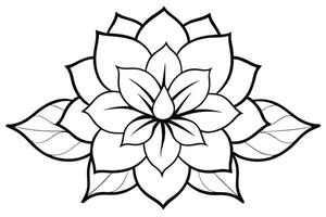 One line art of the Flower drawing Abstract minimal continuous line art wall decor vector