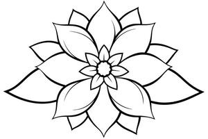 One line art of the Flower drawing Abstract minimal continuous line art wall decor vector