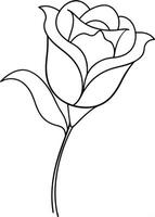 One line art of the Flower drawing Abstract minimal continuous line art wall decor vector