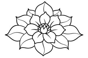 One line art of the Flower drawing Abstract minimal continuous line art wall decor vector