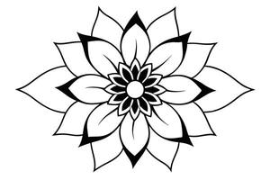 One line art of the Flower drawing Abstract minimal continuous line art wall decor vector