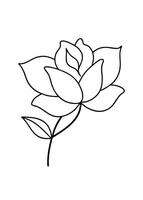 One line art of the Flower drawing Abstract minimal continuous line art wall decor vector