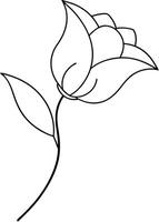 One line art of the Flower drawing Abstract minimal continuous line art wall decor vector