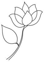 One line art of the Flower drawing Abstract minimal continuous line art wall decor vector