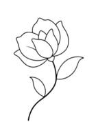 One line art of the Flower drawing Abstract minimal continuous line art wall decor vector