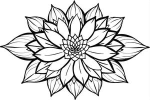 One line art of the Flower drawing Abstract minimal continuous line art wall decor vector