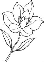 One line art of the Flower drawing Abstract minimal continuous line art wall decor vector