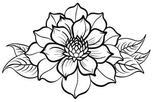One line art of the Flower drawing Abstract minimal continuous line art wall decor vector