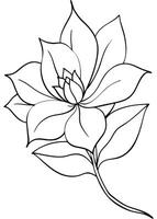 One line art of the Flower drawing Abstract minimal continuous line art wall decor vector