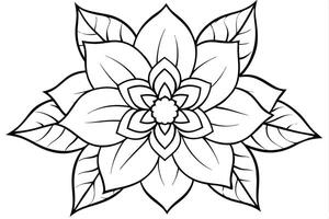 One line art of the Flower drawing Abstract minimal continuous line art wall decor vector