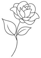 One line art of the Flower drawing Abstract minimal continuous line art wall decor vector