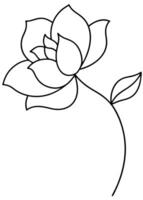One line art of the Flower drawing Abstract minimal continuous line art wall decor vector