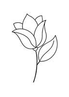 One line art of the Flower drawing Abstract minimal continuous line art wall decor vector
