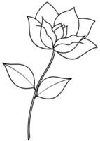 One line art of the Flower drawing Abstract minimal continuous line art wall decor vector