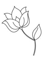 One line art of the Flower drawing Abstract minimal continuous line art wall decor vector
