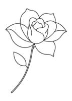 One line art of the Flower drawing Abstract minimal continuous line art wall decor vector