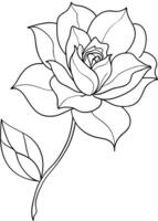 One line art of the Flower drawing Abstract minimal continuous line art wall decor vector