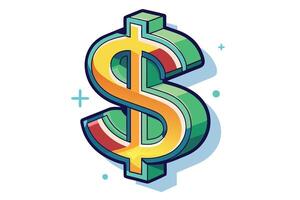 Art of Dollar on white background vector