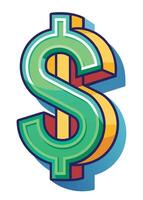 Art of Dollar on white background vector