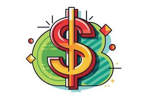Art of Dollar on white background vector