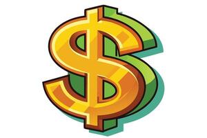 Art of Dollar on white background vector