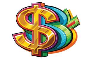 Art of Dollar on white background vector