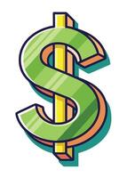 Art of Dollar on white background vector