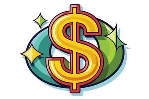 Art of Dollar on white background vector