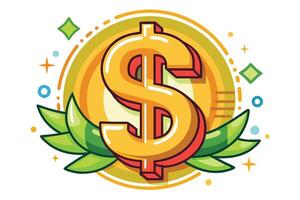 Art of Dollar on white background vector