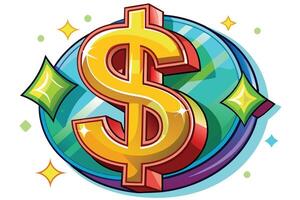 Art of Dollar on white background vector