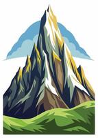 Abstract minimal mountain flat art vector