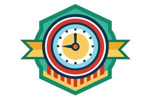 Art of clock on white background vector