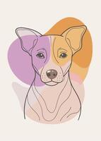 Dog drawing Abstract minimal continuous line wall decor vector