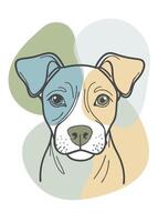 Dog drawing Abstract minimal continuous line wall decor vector