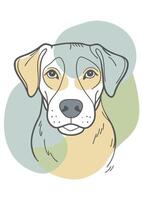 Dog drawing Abstract minimal continuous line wall decor vector
