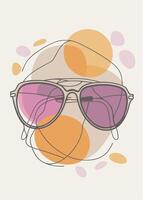 Sunglass sketch drawing abstract minimal vector