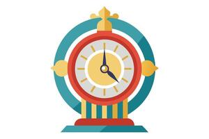 Art of clock on white background vector