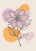 Flower drawing Abstract minimal floral continuous line art vector