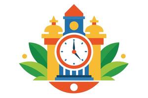 Art of clock on white background vector