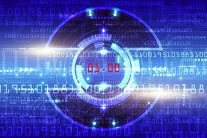 Abstract blue technology background, time dimension vector