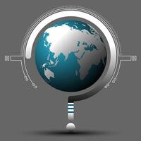 Abstract world blue background virtual world vector